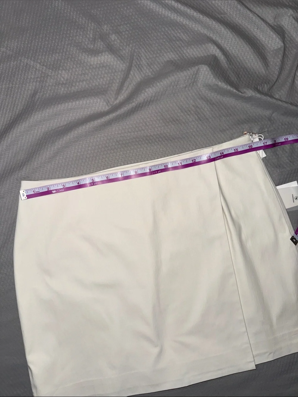 Good American Cream Poplin Stretch Faux Wrap Skirt - Sz Medium, NWT